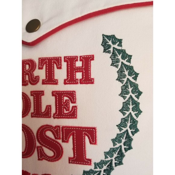 NWT LARGE DECORATIVE PILLOW NORTH POLE POST WITH LETTER POCKET EMBROIDERED - Picture 2 of 8